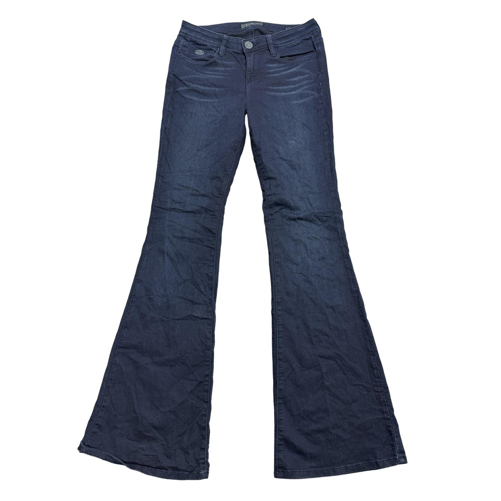 Guess Premium Jeans‎ Womens Dark Wash Authentic Flare Triangle Logo 5-Pocket